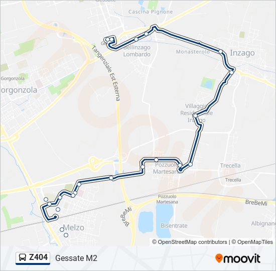 Z404 bus Line Map