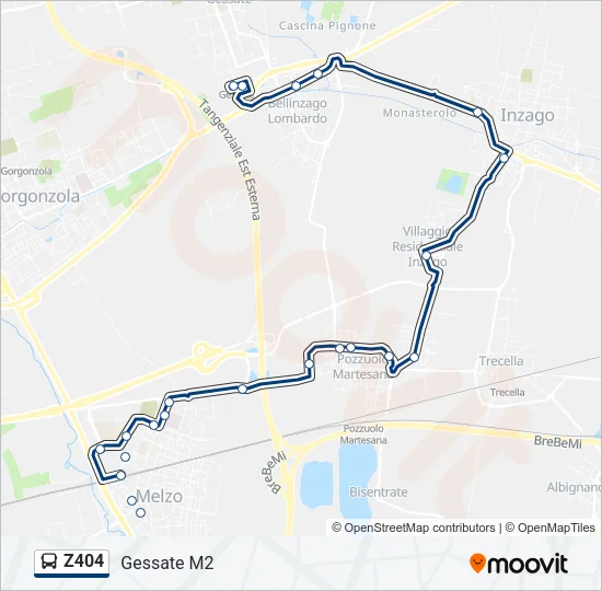 Z404 Bus Line Map