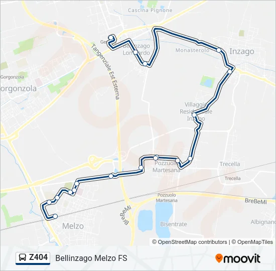 Z404 Bus Line Map