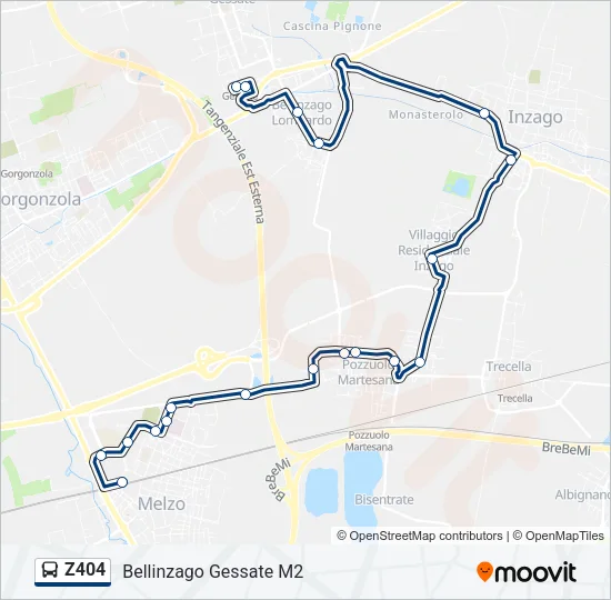 Z404 Bus Line Map