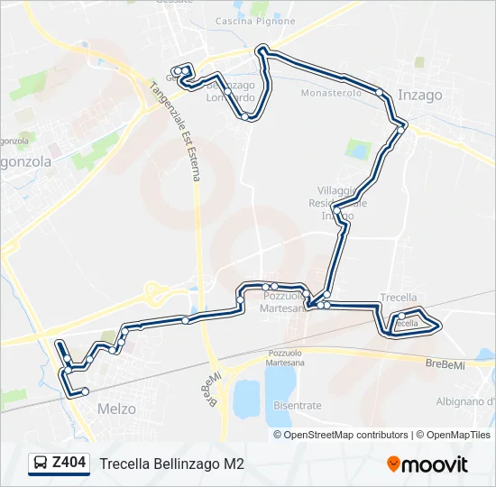 Z404 Bus Line Map