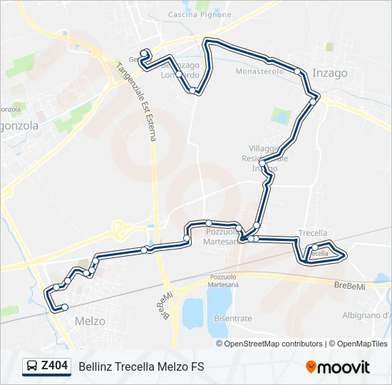 Z404 Bus Line Map
