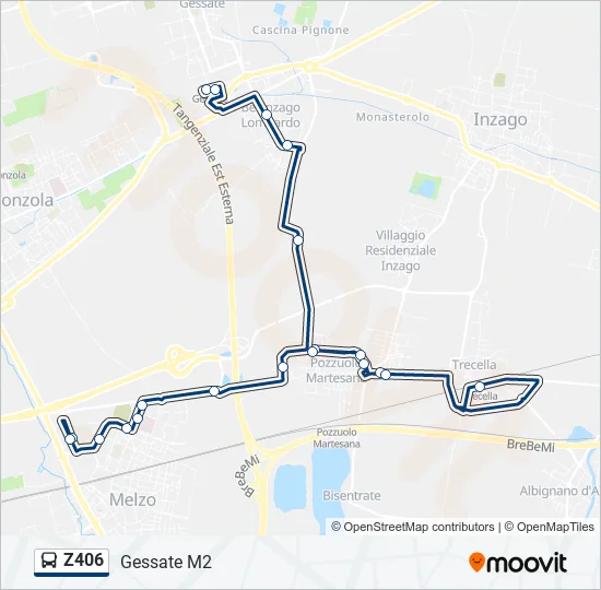 Z406 Bus Line Map