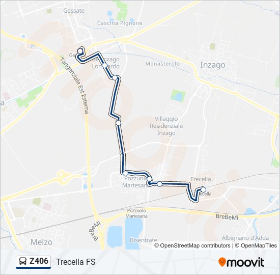 Z406 bus Line Map