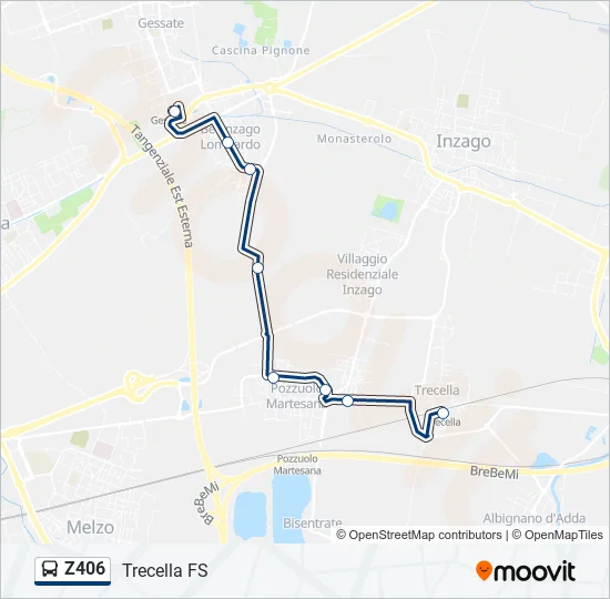 Z406 Bus Line Map