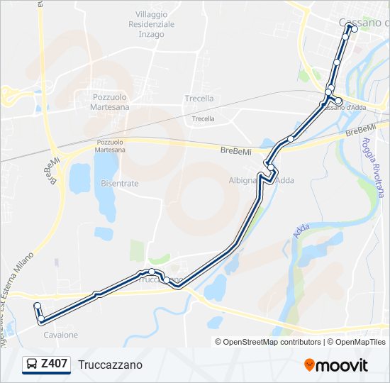 Z407 bus Line Map