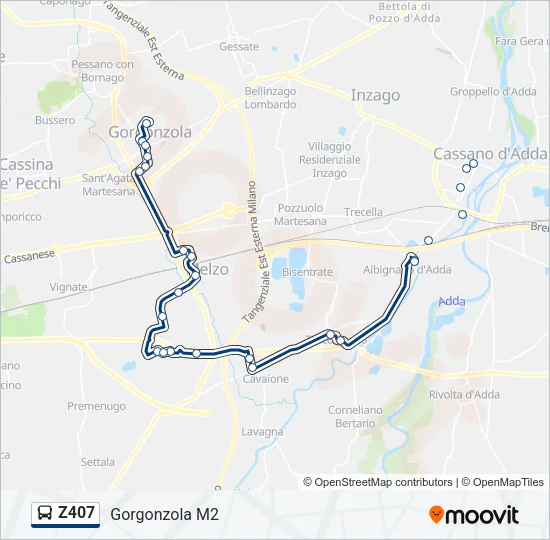 Z407 Bus Line Map