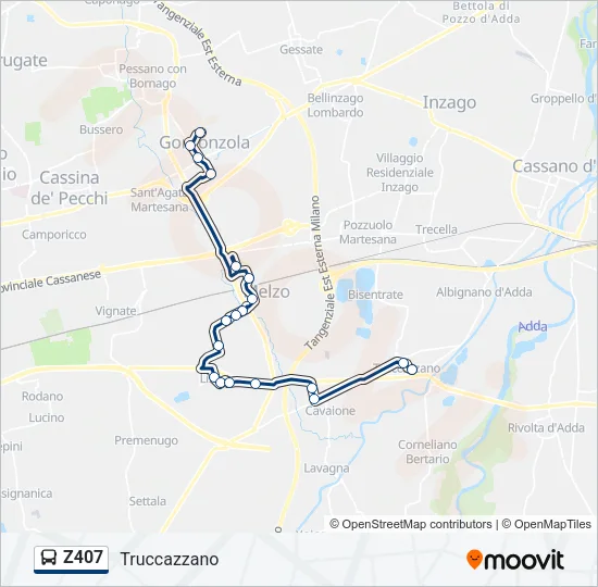 Z407 Bus Line Map