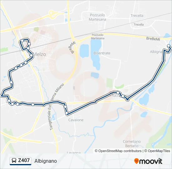 Z407 Bus Line Map