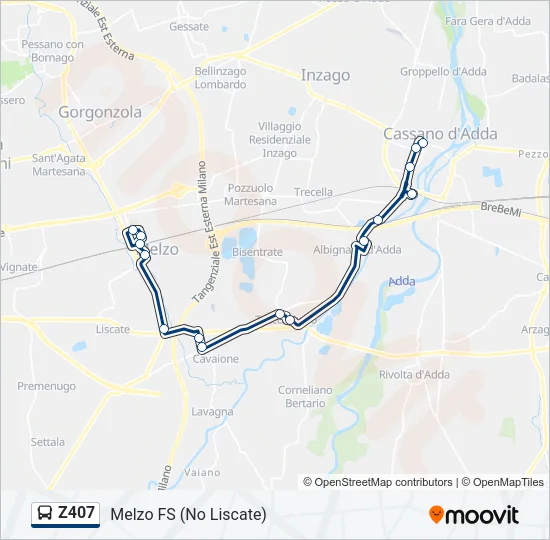 Z407 Bus Line Map