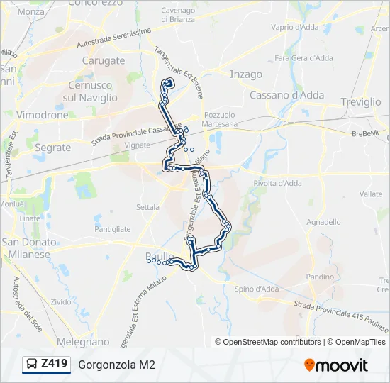Z419 Bus Line Map