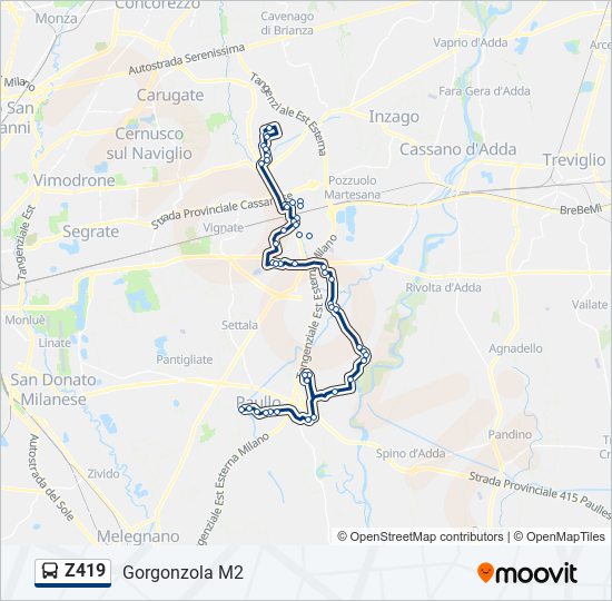 Z419 bus Line Map