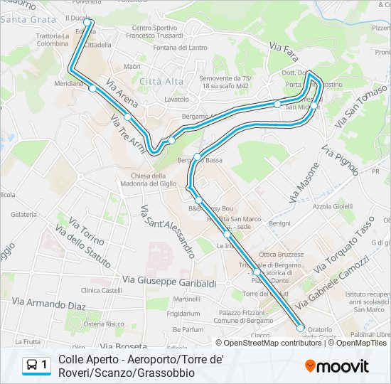 1 bus Line Map