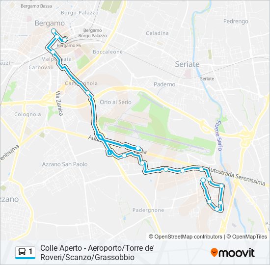 1 bus Line Map