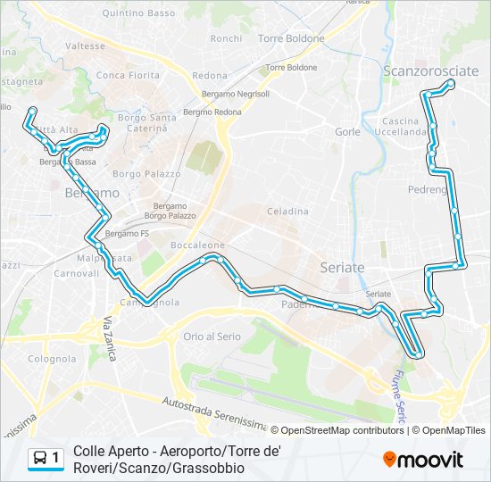 1 bus Line Map