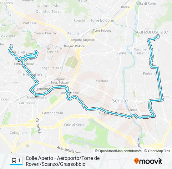 1 Bus Line Map