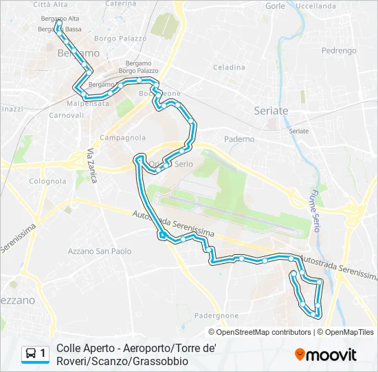 1 Bus Line Map