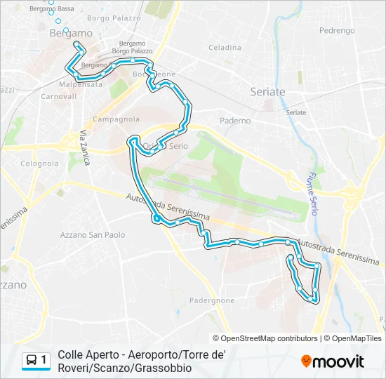 1 Bus Line Map