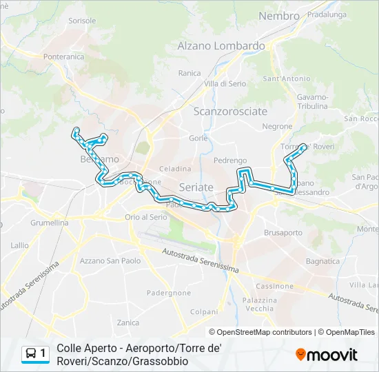 1 Bus Line Map