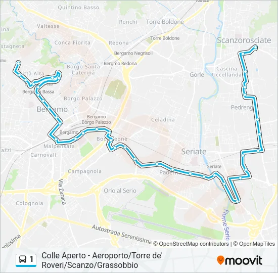 1 Bus Line Map