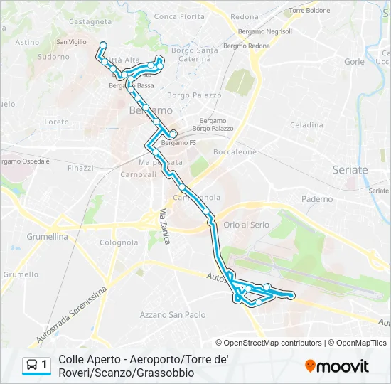1 Bus Line Map