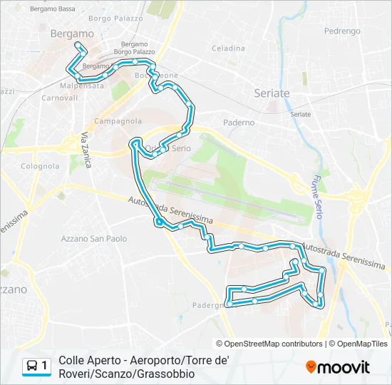 1 Bus Line Map