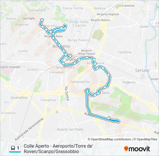 1 Bus Line Map