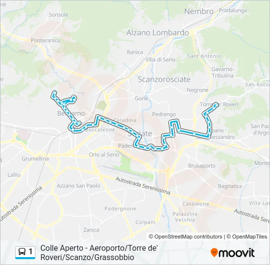 1 Bus Line Map