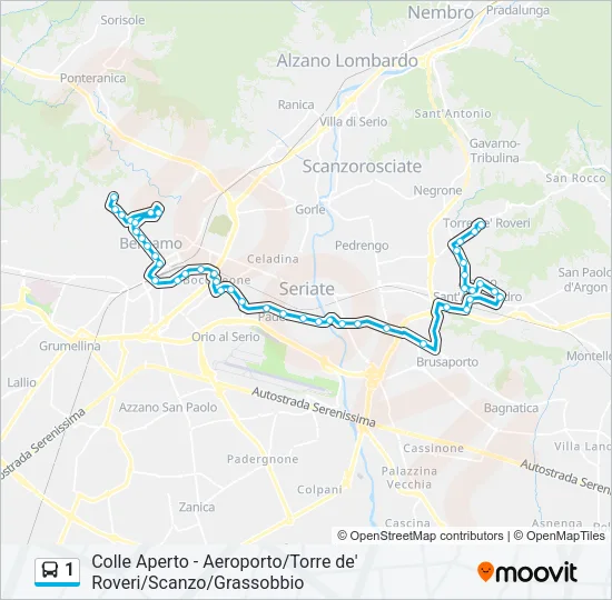 1 Bus Line Map