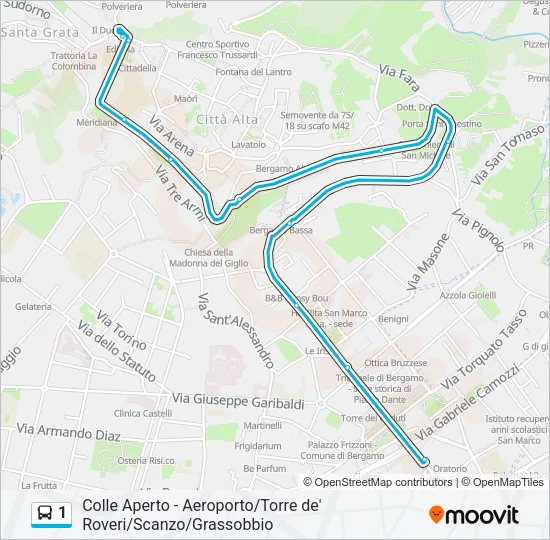 1 Bus Line Map