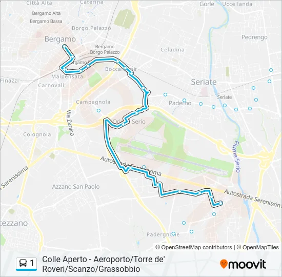 1 Bus Line Map