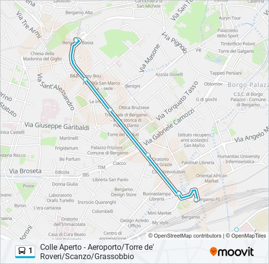 1 bus Line Map