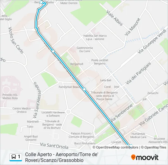 1 Bus Line Map