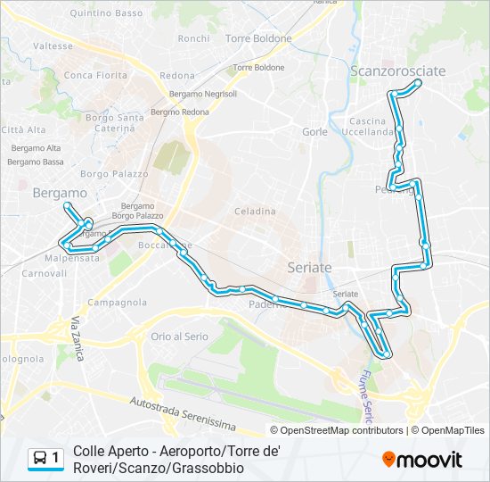 1 bus Line Map