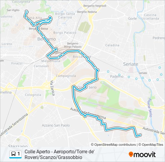 Percorso linea bus 1