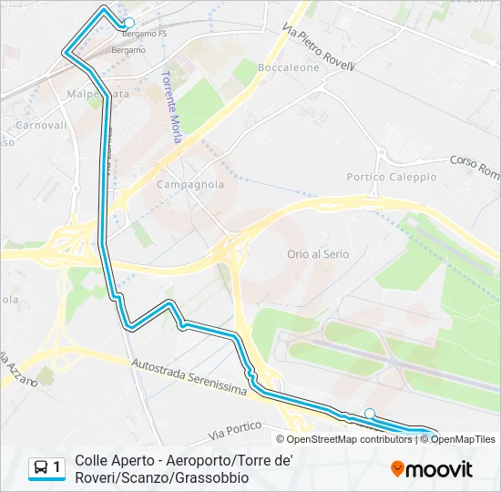 1 Bus Line Map
