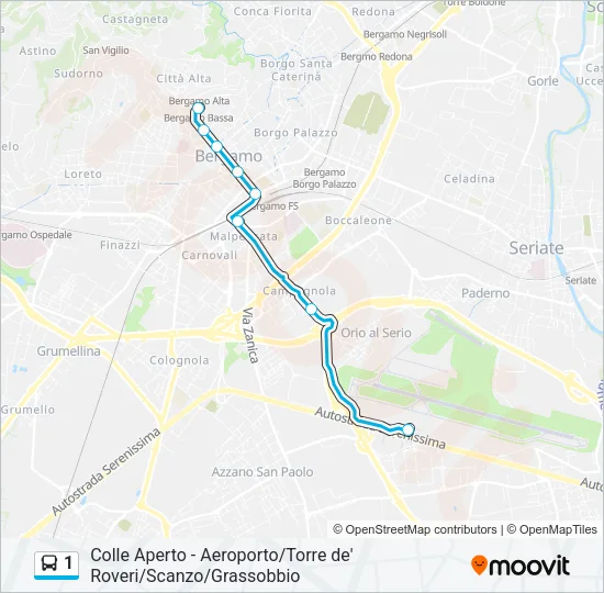 1 Bus Line Map