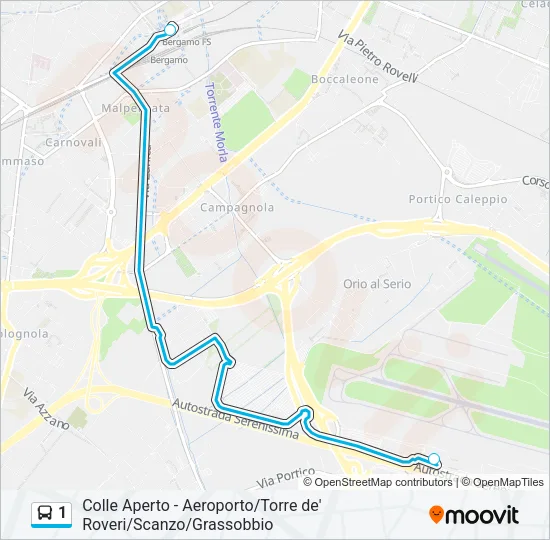 1 Bus Line Map
