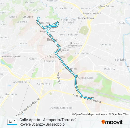 1 Bus Line Map