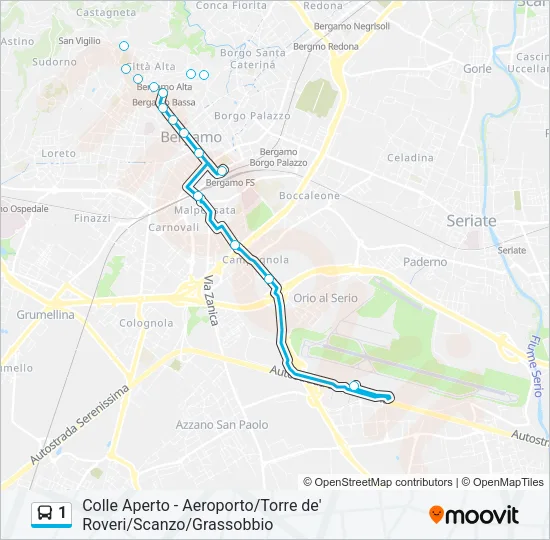1 Bus Line Map