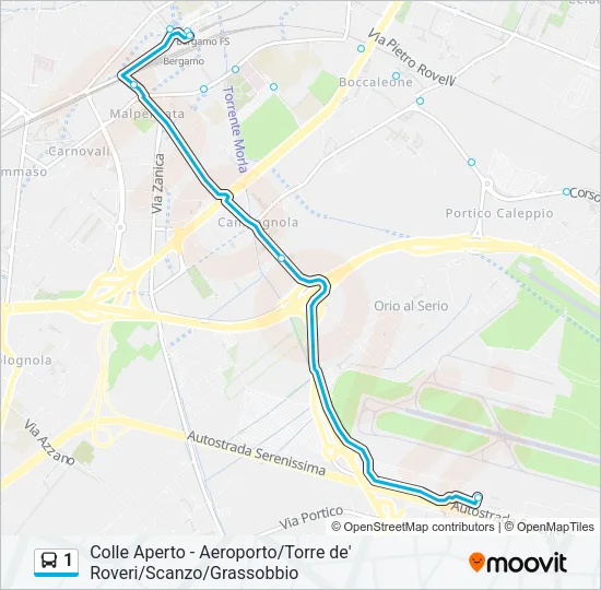 1 Bus Line Map