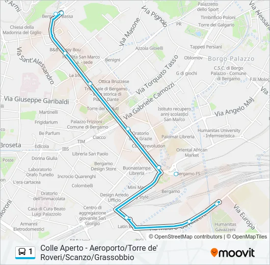 1 Bus Line Map