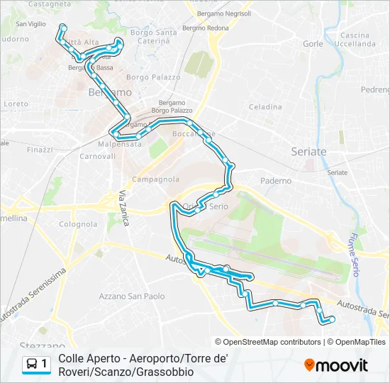 1 Bus Line Map