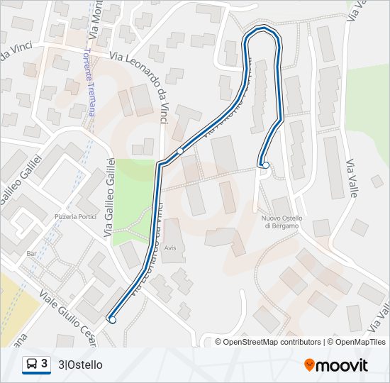 Percorso linea bus 3