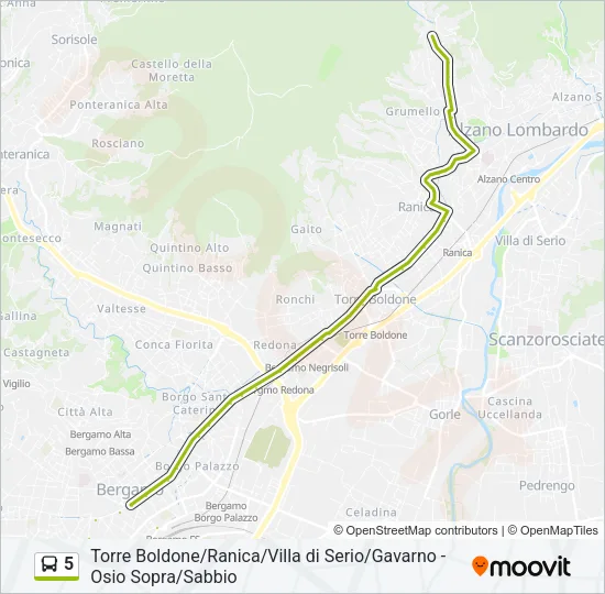 5 Bus Line Map