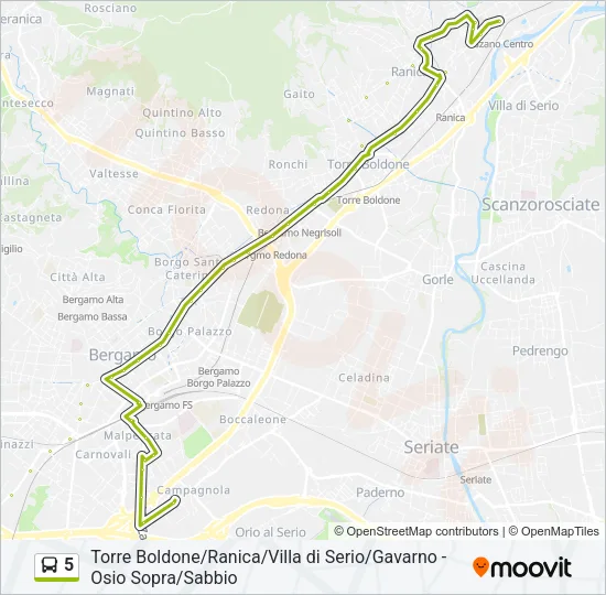5 Bus Line Map