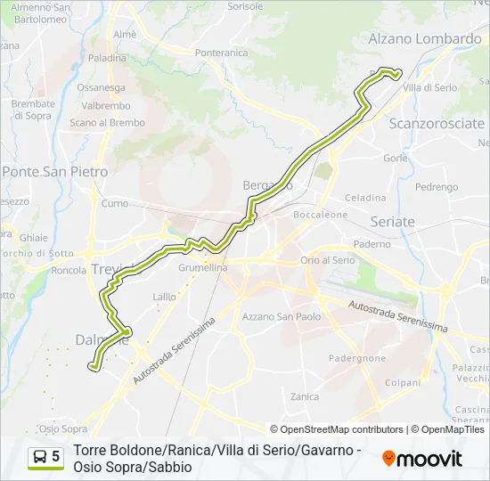 5 Bus Line Map