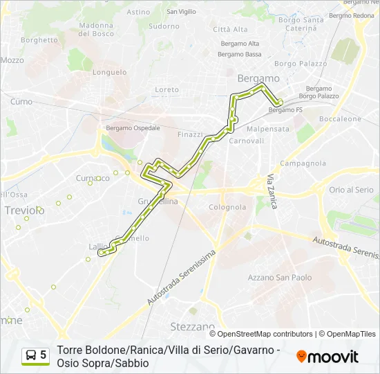 5 Bus Line Map