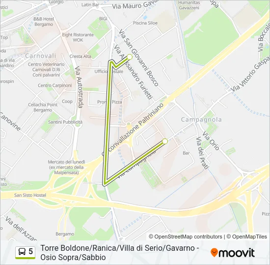 5 Bus Line Map
