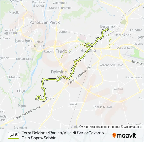 5 Bus Line Map